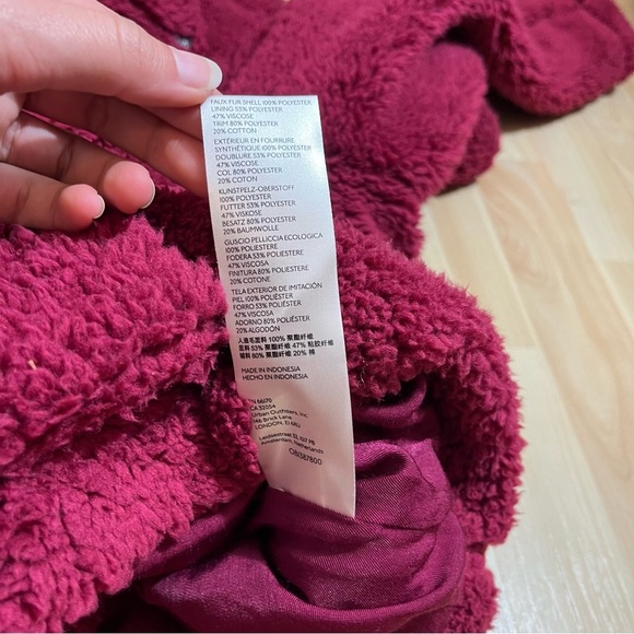 FREE PEOPLE Womens So Cozy Slouchy Moto Jacket Fuzzy Fleece Size Large - Picture 8 of 9